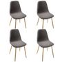Voir la diapositive 1 : ATMOSPHERA Lot de 4 Chaises en Velours  Roka  85cm Gris
