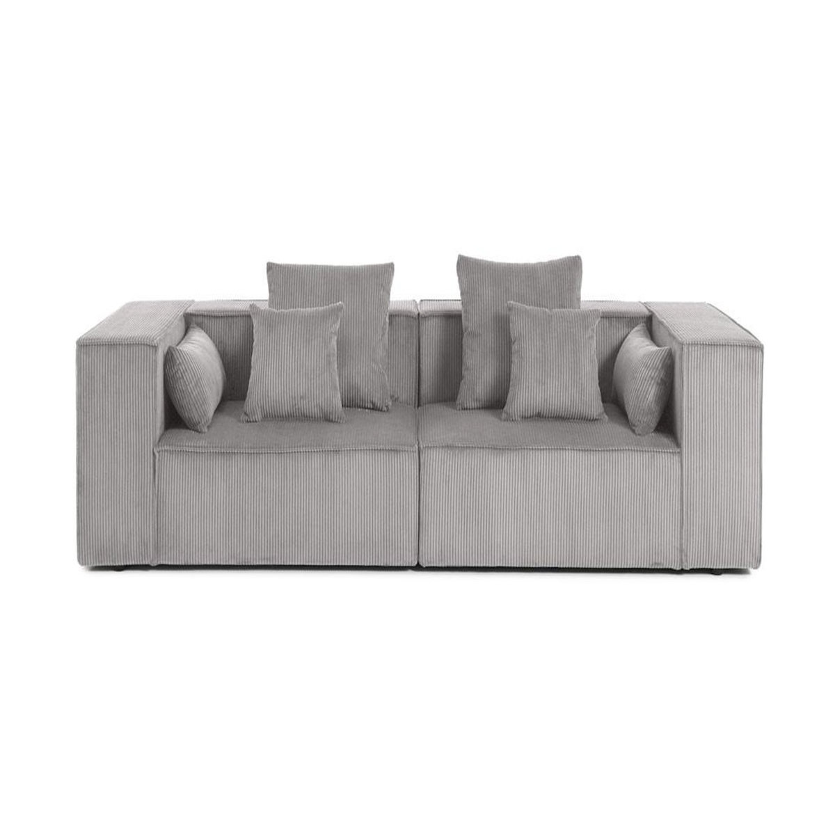 LISA DESIGN Colombine - canapé modulable droit - 2 places - en velours côtelé