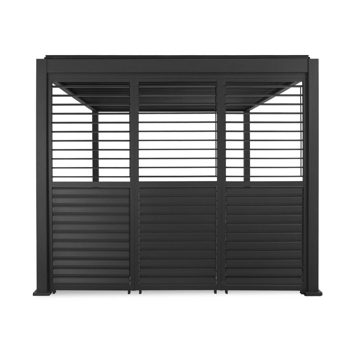 SWEEEK Pergola bioclimatique aluminium 4x3m + 3 persiennes 100cm lames orientables Triomphe