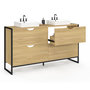 Voir la diapositive 4 : ID MARKET Meuble double vasque salle de bain DETROIT 4 tiroirs design industriel