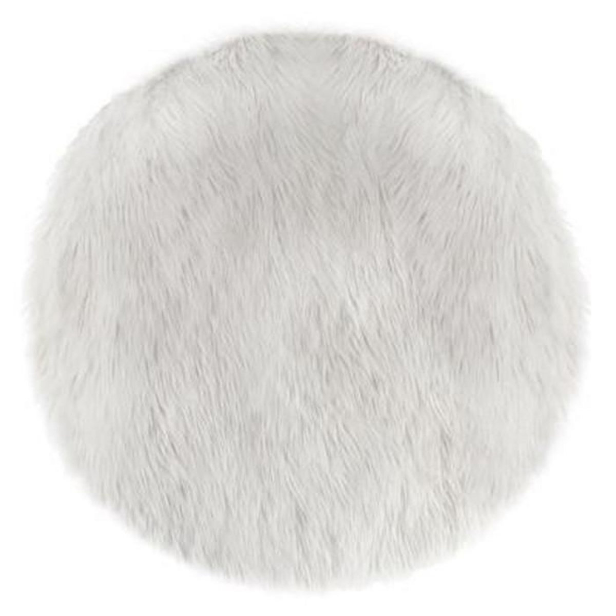 Atmosphera Kids Tapis de Salon Fourrure  Cercle  90cm Blanc