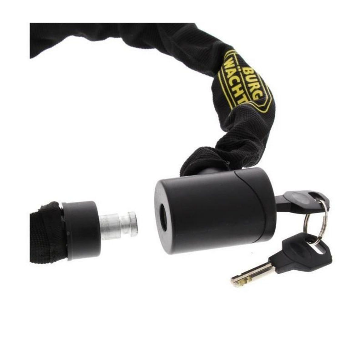 BURG WACHTER Antivol vélo chaîne - BURG WACHTER - 580 90 BLACK - Acier 6 mm - Textile haute résistance - 2 clés