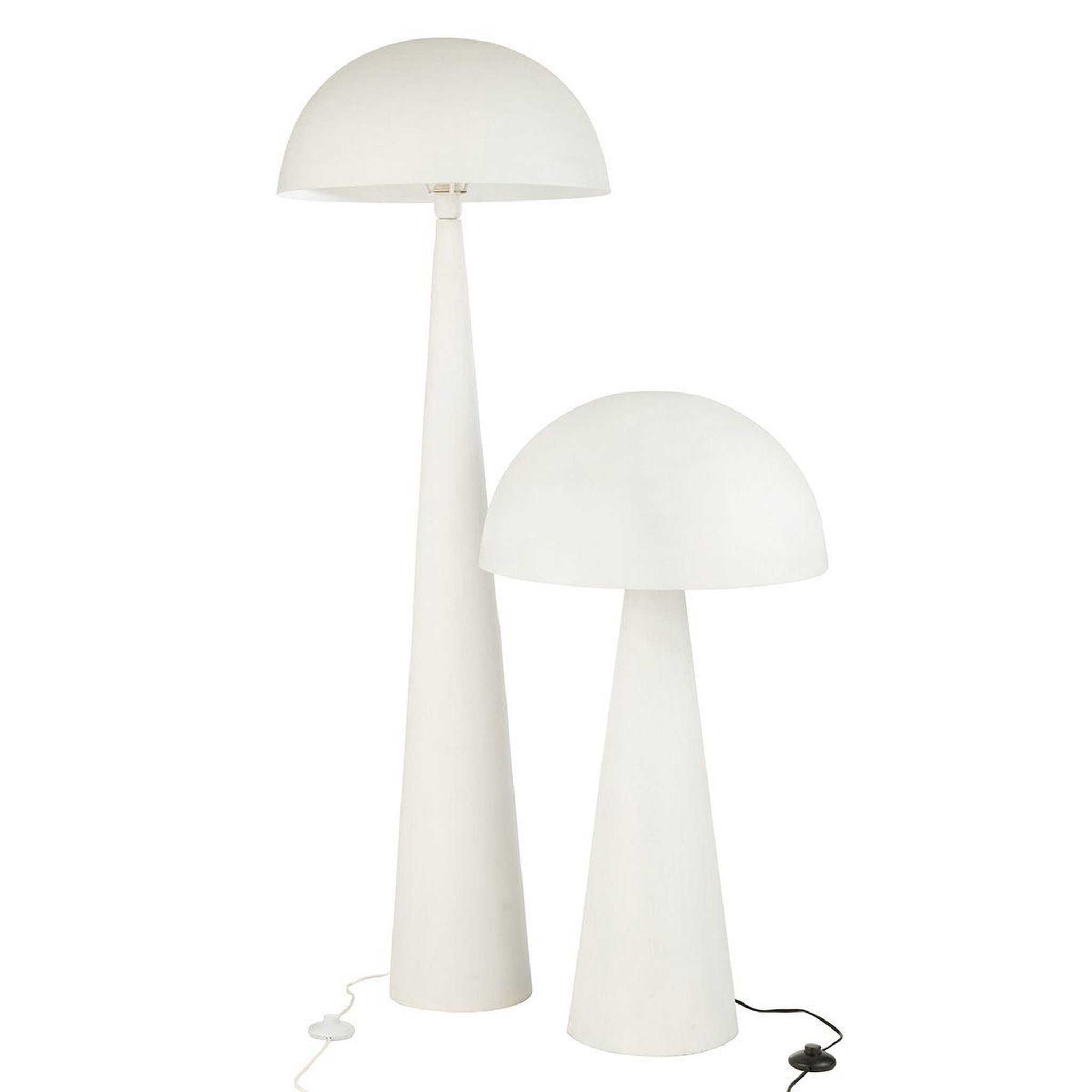 Voir la diapositive 4 : J-LINE Lampadaire en métal  champignon  148cm blanc