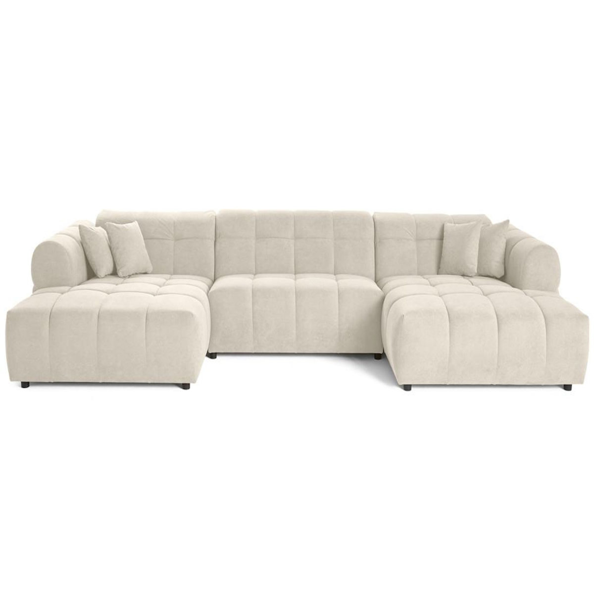 LISA DESIGN Ray - canapé panoramique en u 7 places en tissu texturé