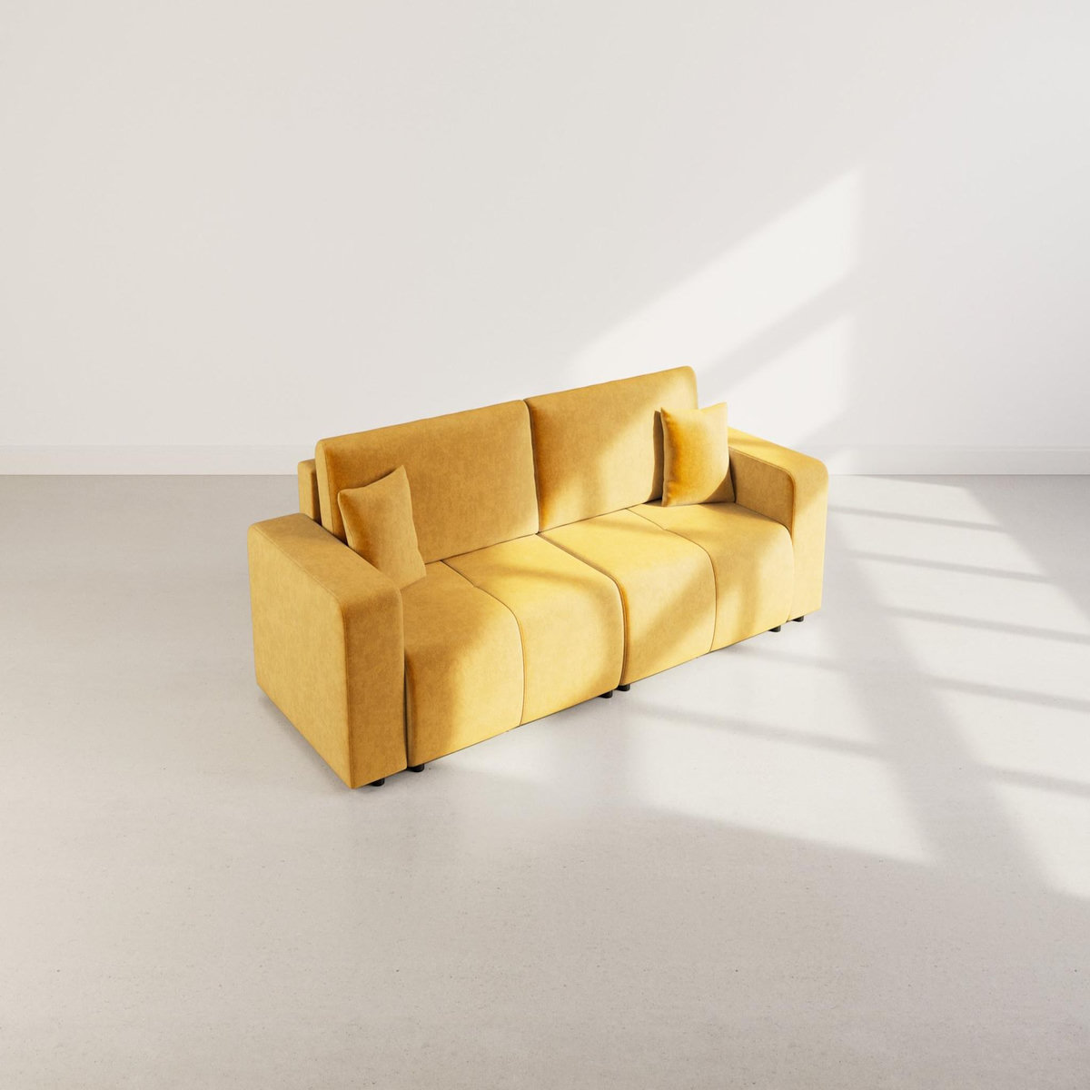 BEST MOBILIER Nicole - canapé droit 4 places convertible avec coffre en tissu