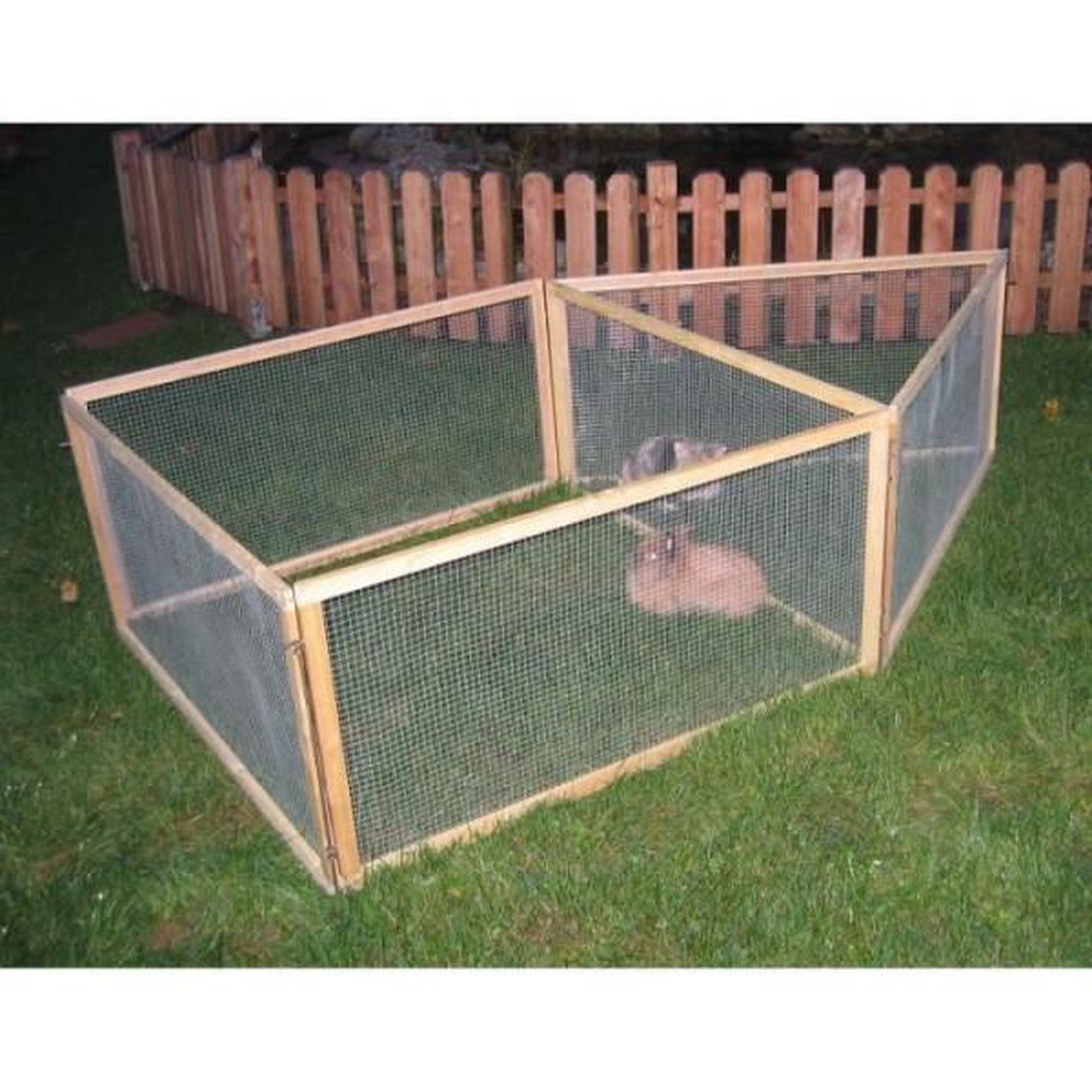 Voir la diapositive 3 : KERBL KERBL - Enclos extérieur pour rongeurs - Vario Bois - Grillage fin - Dimensions 120x120x59cm