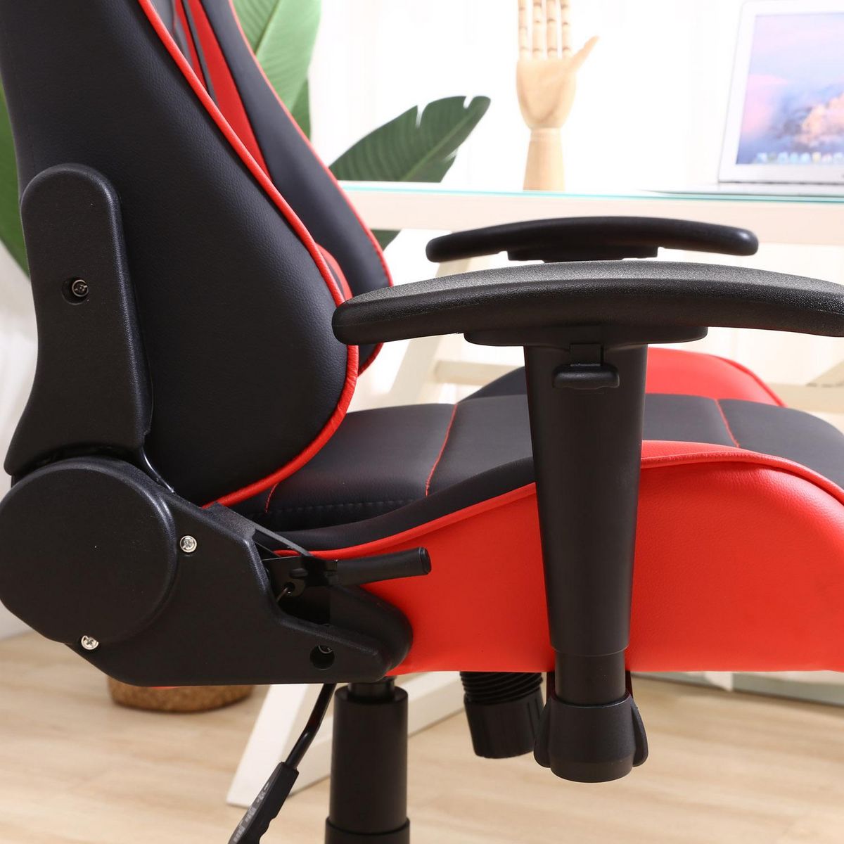 VS VENTA-STOCK Fauteuil de bureau Gaming Racer professionnel Rouge, inclinaison et hauteur réglable