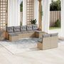 Voir la diapositive 1 : VIDAXL Salon de jardin avec coussins 9 pcs beige resine tressee