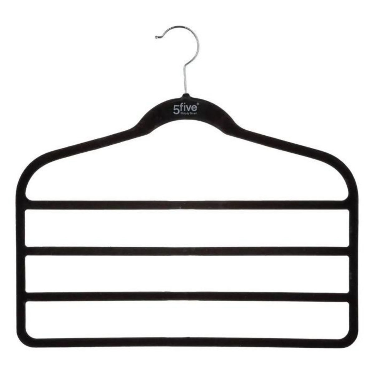 FIVE Lot de 2 Cintres Feutrine  4 Pantalons  45cm Noir