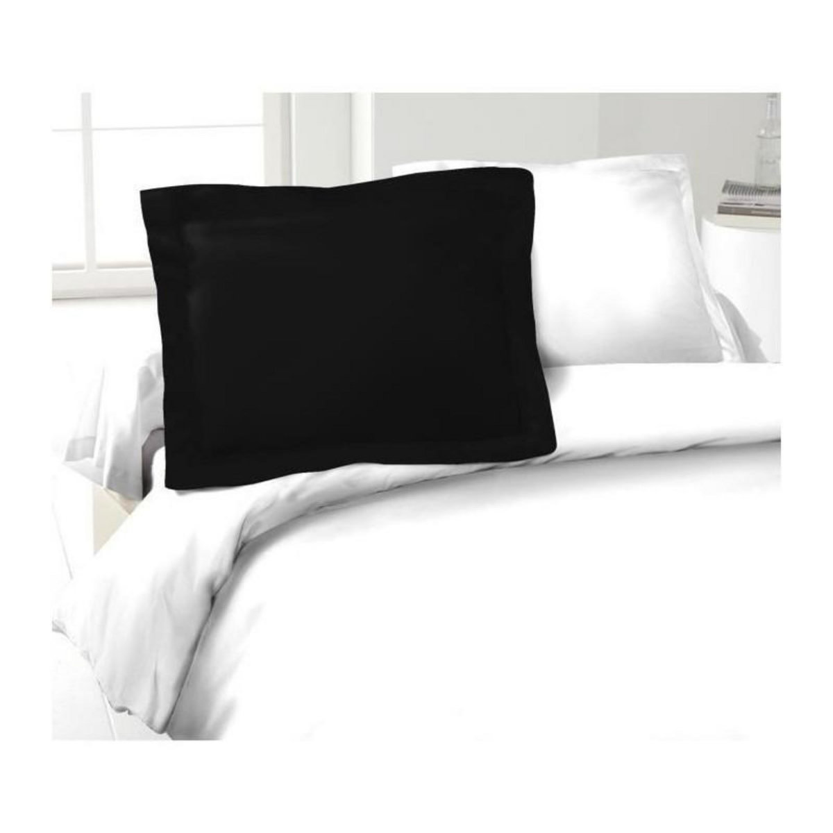 LOVELY HOME LOVELY HOME Lot de 2 Taies dOreillers 100% coton 50x70 cm - Noir