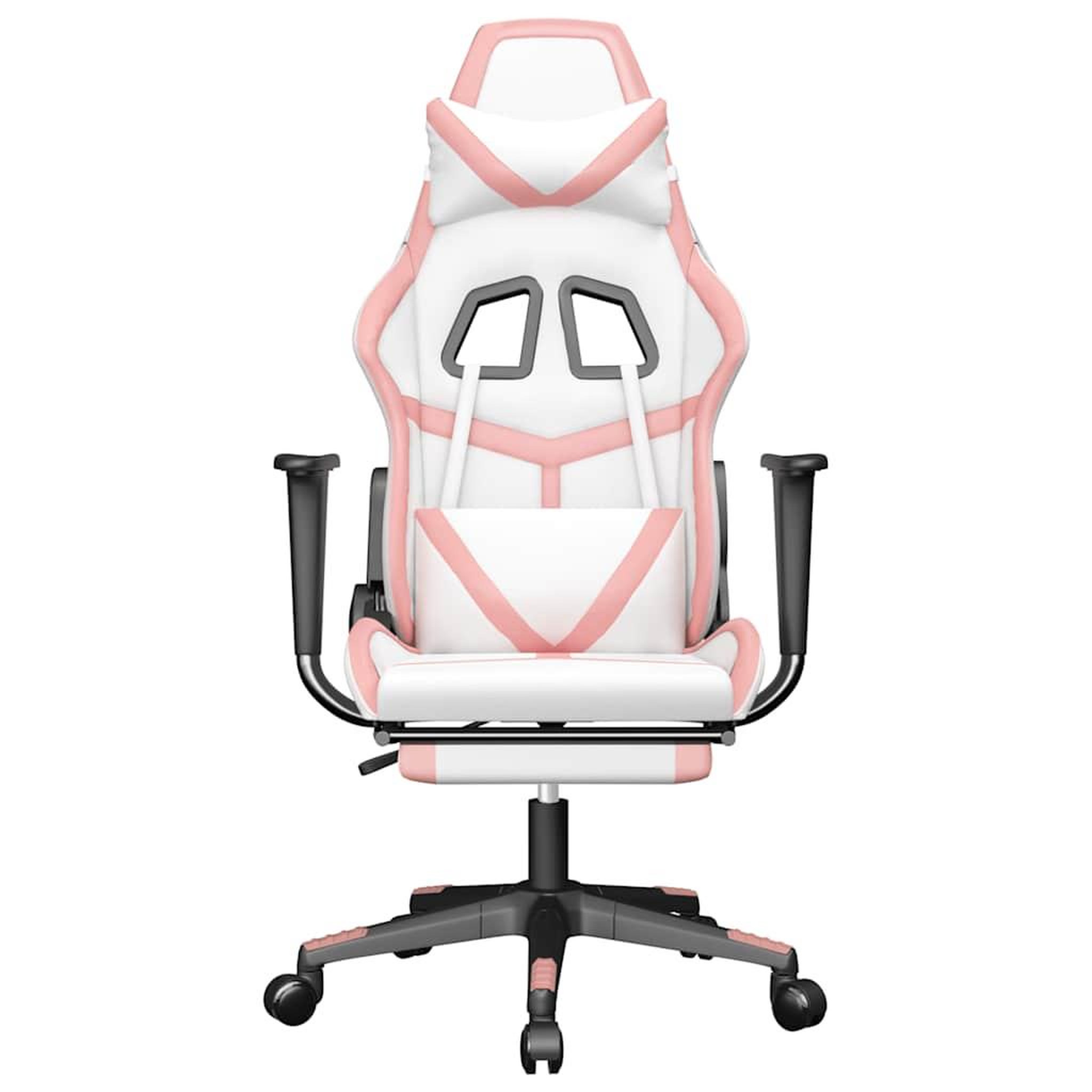 Voir la diapositive 4 : VIDAXL Chaise de jeu de massage avec repose-pied Blanc&Rose Similicuir