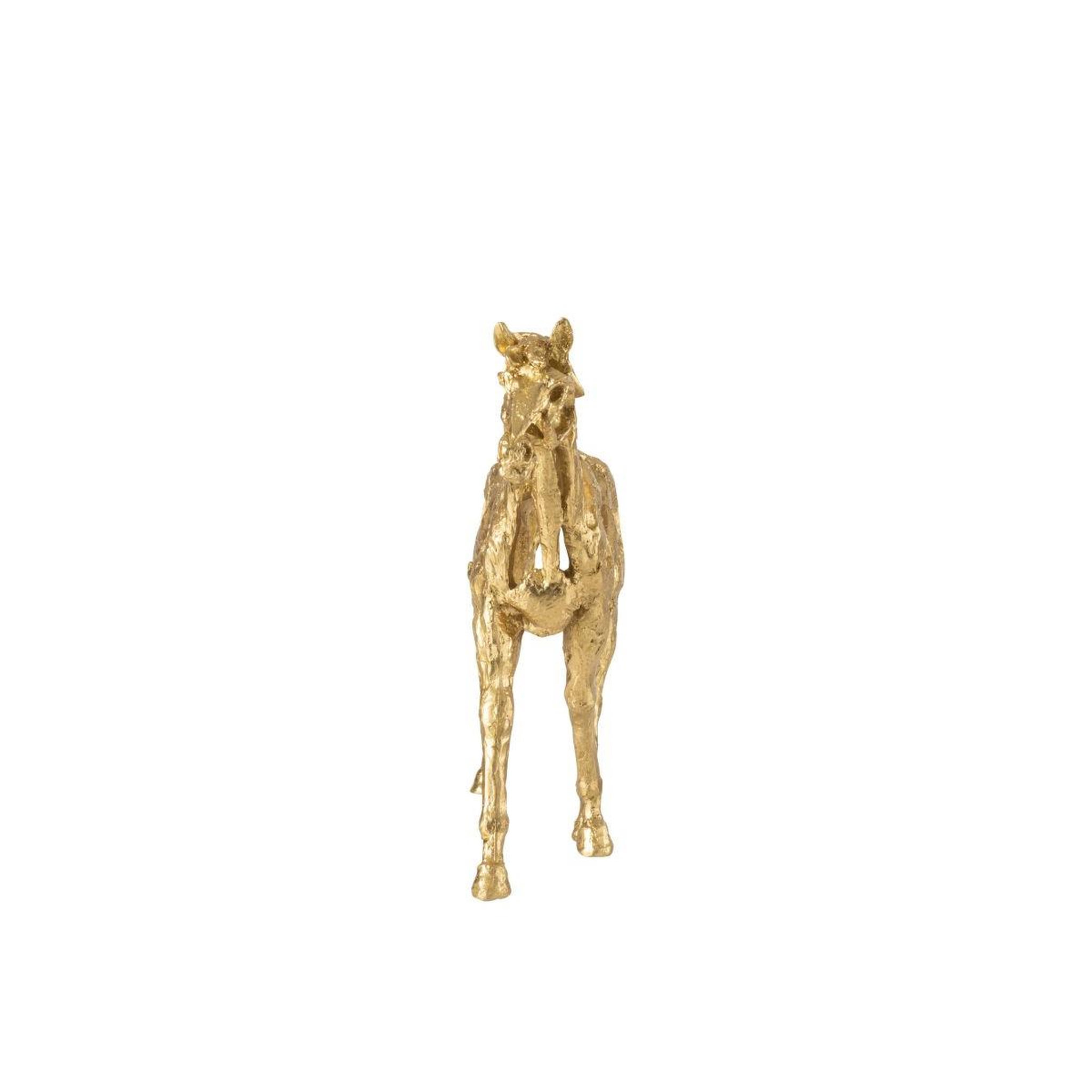 Voir la diapositive 3 : J-LINE Statuette cheval ajouré  hollywood  44cm doré