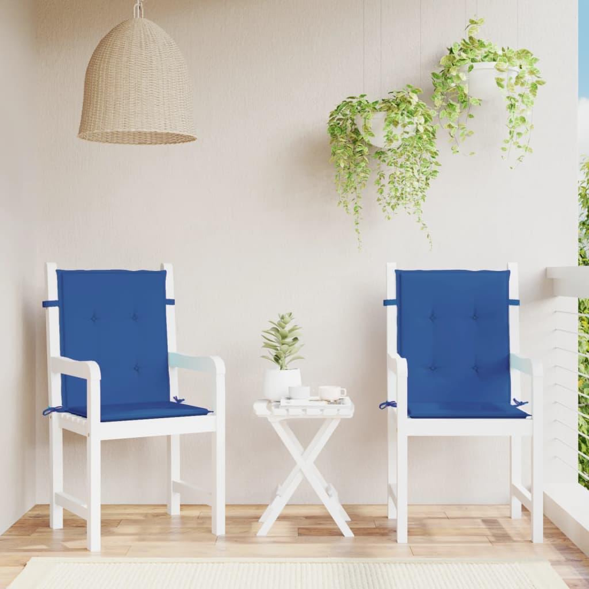 Voir la diapositive 1 : VIDAXL Coussins de chaise de jardin a dossier bas lot de 2 bleu royal