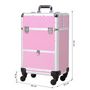 Voir la diapositive 3 : HOMCOM Valise trolley maquillage mallette cosmétique vanity poignée télescopique réglable 34L x 25l x 62H cm alu.