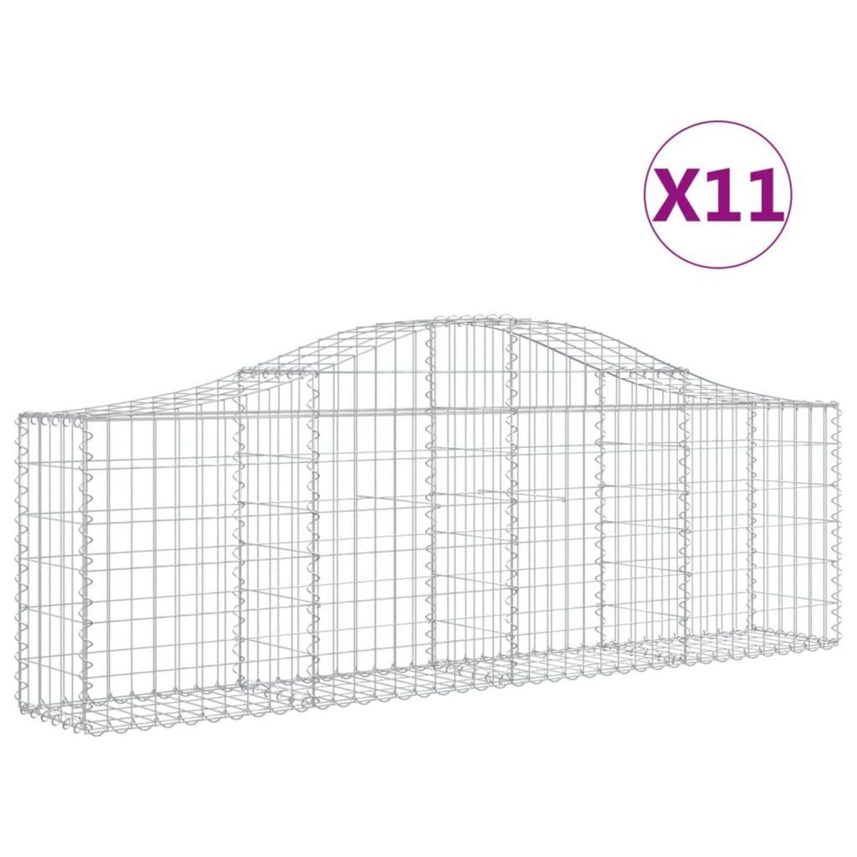 VIDAXL Paniers a gabions arques 11 pcs 200x30x60/80 cm Fer galvanise