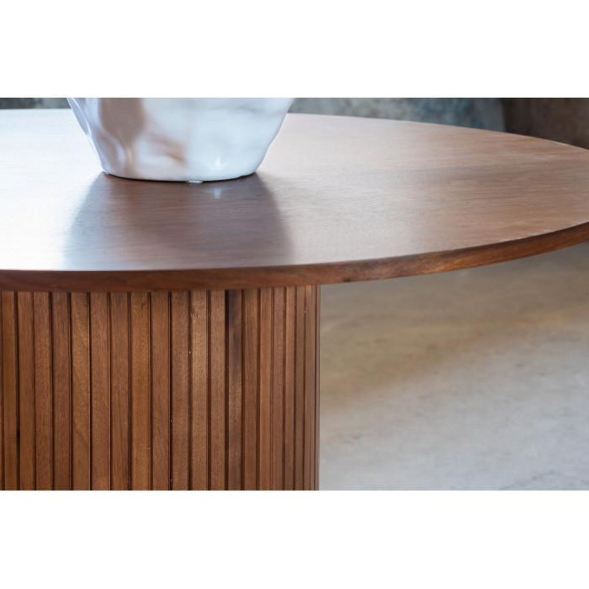 Paris Prix Table à Manger Ronde  Bianca  110cm Noyer