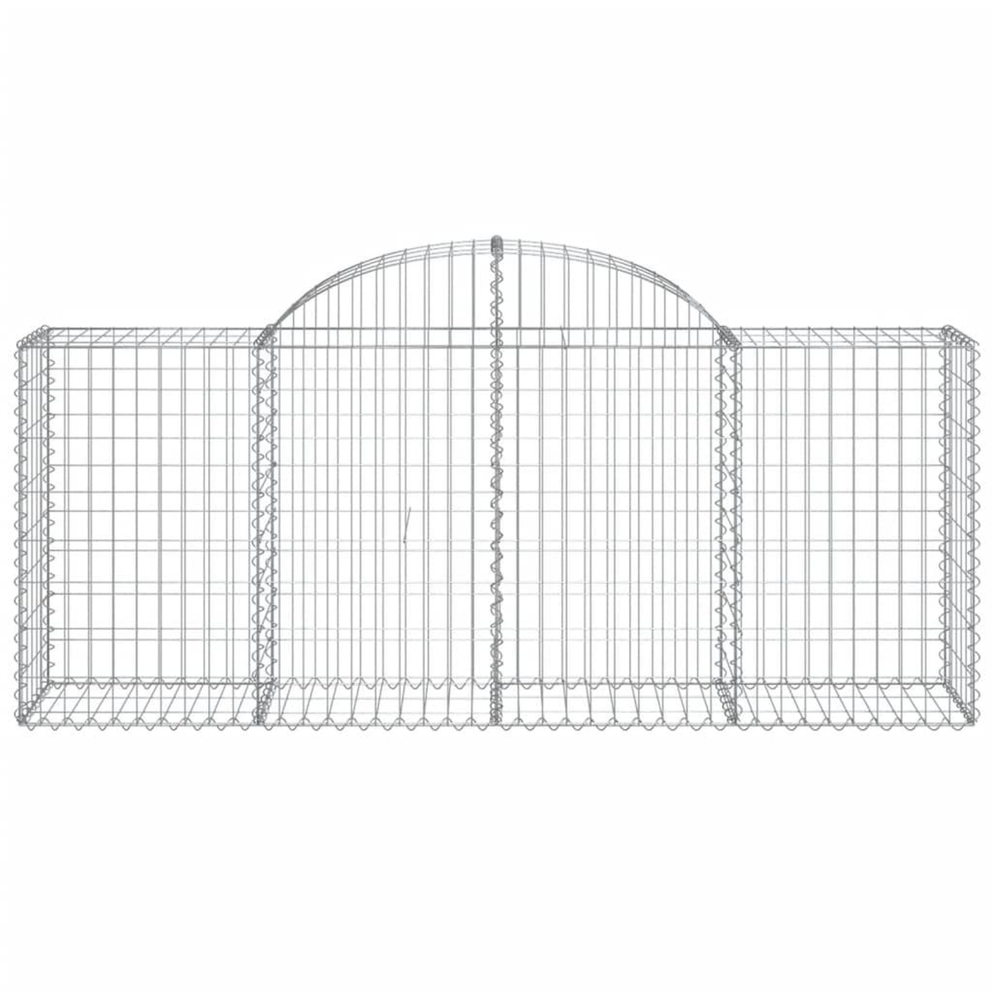 Voir la diapositive 4 : VIDAXL Paniers a gabions arques 4 pcs 200x50x80/100 cm Fer galvanise
