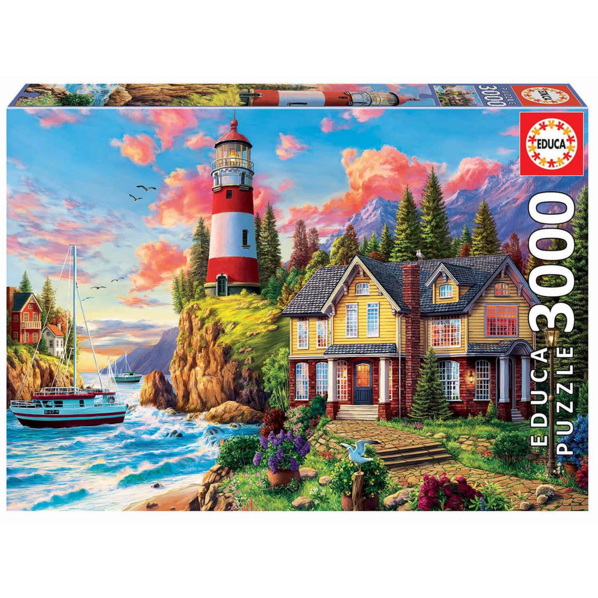 EDUCA Puzzle 3000 pièces : Phare près de l'océan