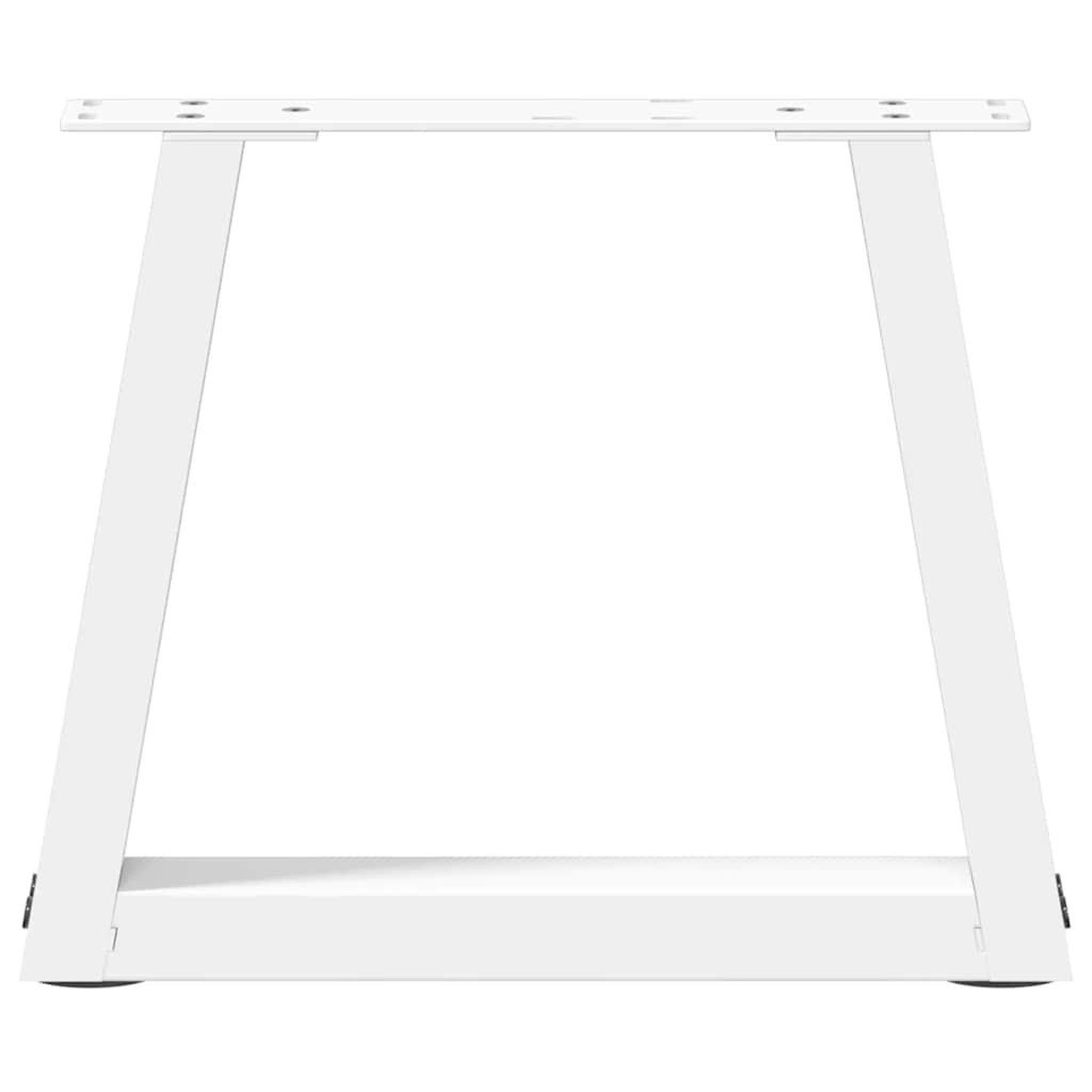 Voir la diapositive 5 : VIDAXL Pieds de table a manger forme V 2pcs blanc 30x(30-31,3)cm acier
