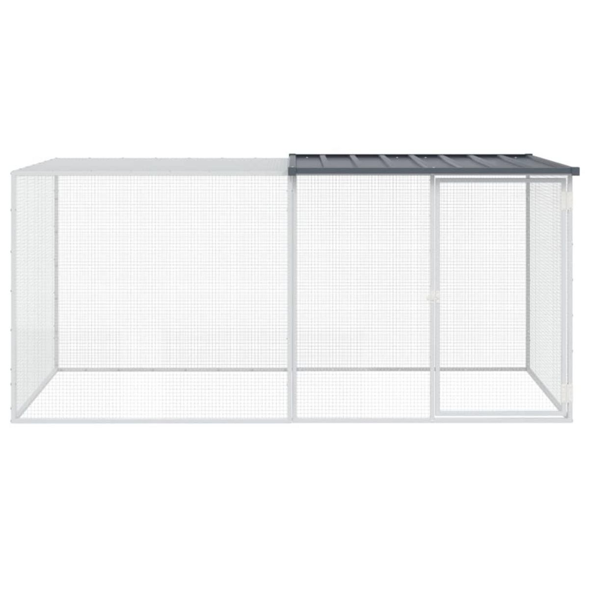 VIDAXL Poulailler avec toit anthracite 203x98x90 cm acier galvanise