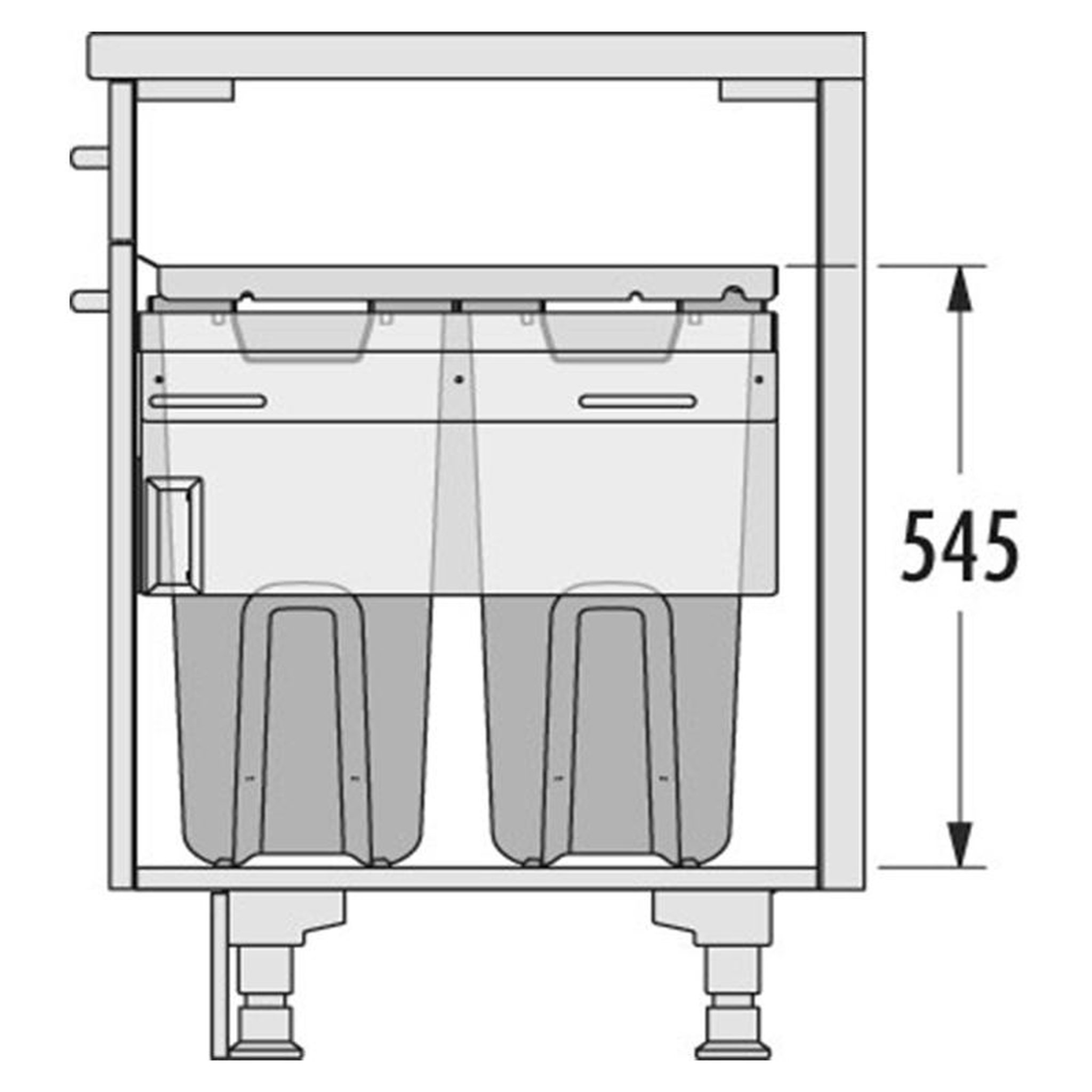 Voir la diapositive 5 : HAILO Double panier à linge encastrable 66l hailo laundry carrier 500