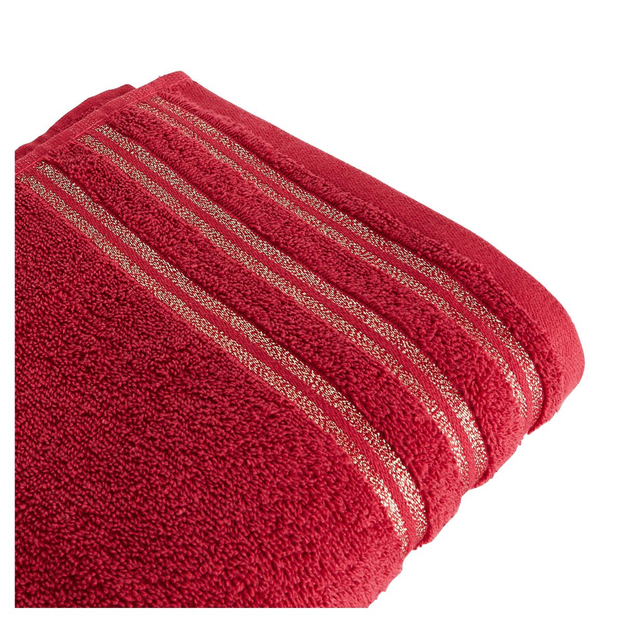 Voir la diapositive 2 : ACTUEL Maxi drap de bain uni en coton liteau lurex 500 g/m²