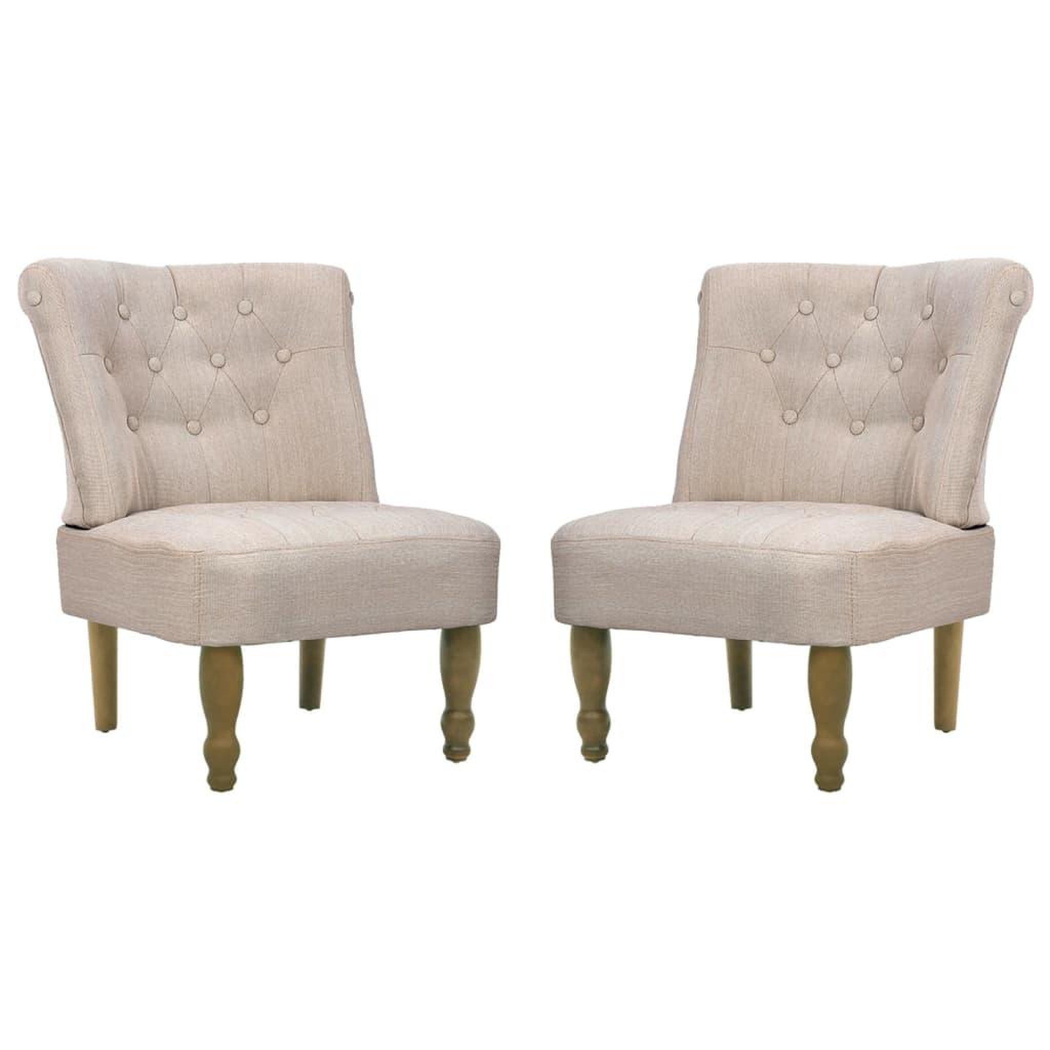 Voir la diapositive 2 : VIDAXL Chaises en style français lot de 2 creme tissu