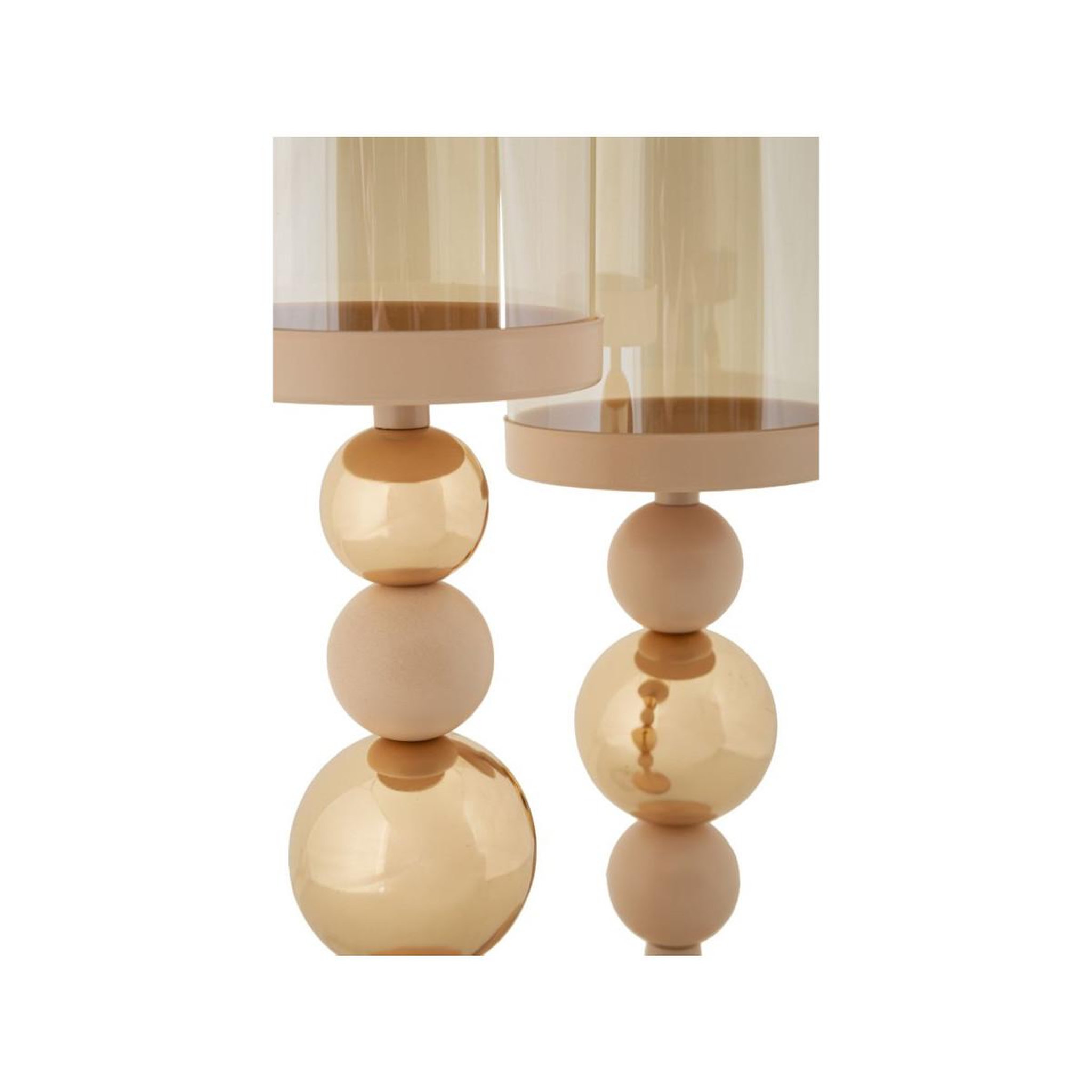 Voir la diapositive 4 : Paris Prix Lot de 2 bougeoirs design  strek  36cm rose & or