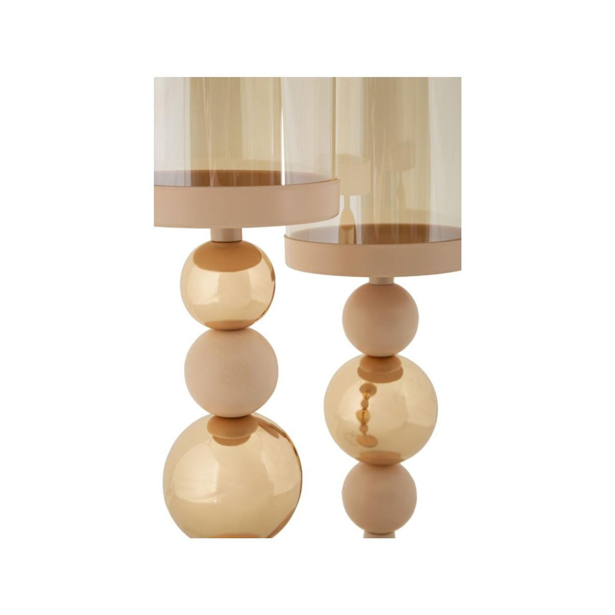 Paris Prix Lot de 2 Bougeoirs Design  Strek  36cm Rose & Or