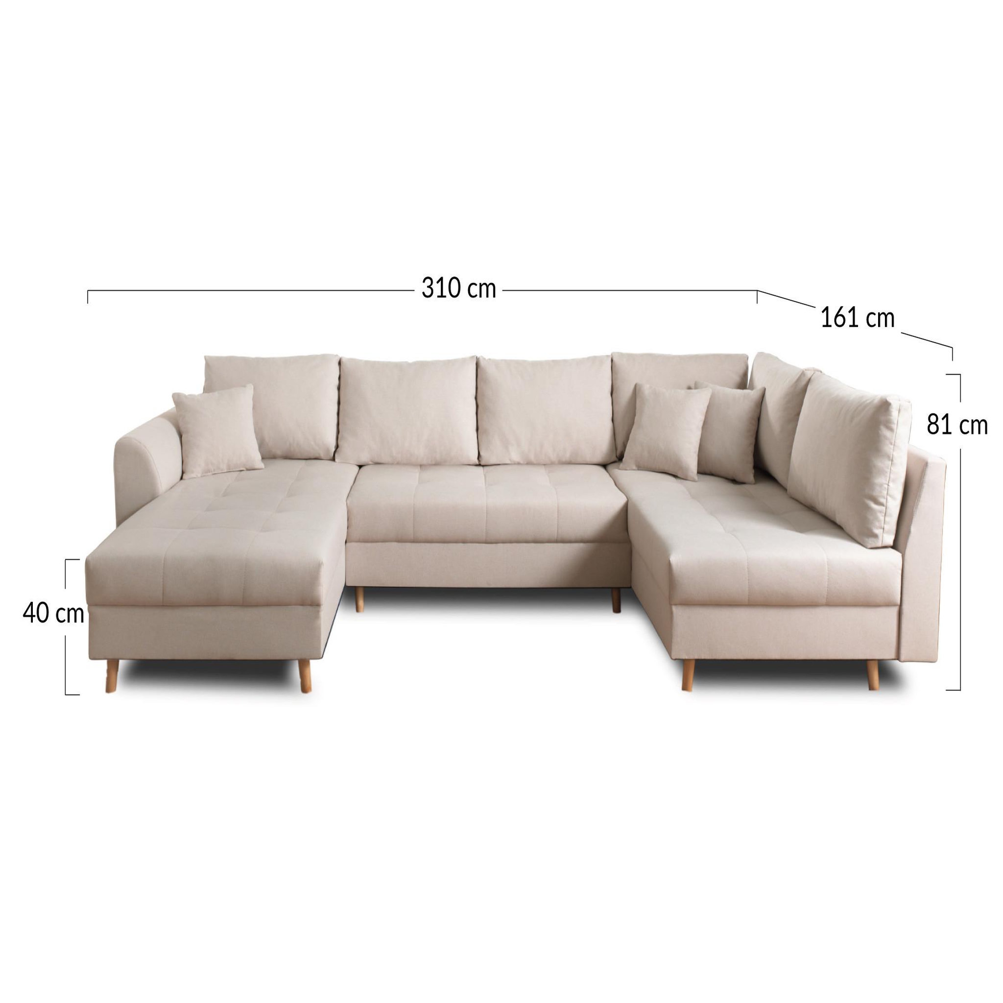 Voir la diapositive 6 : LISA DESIGN Rune - canapé panoramique - 7 places - style scandinave - droit