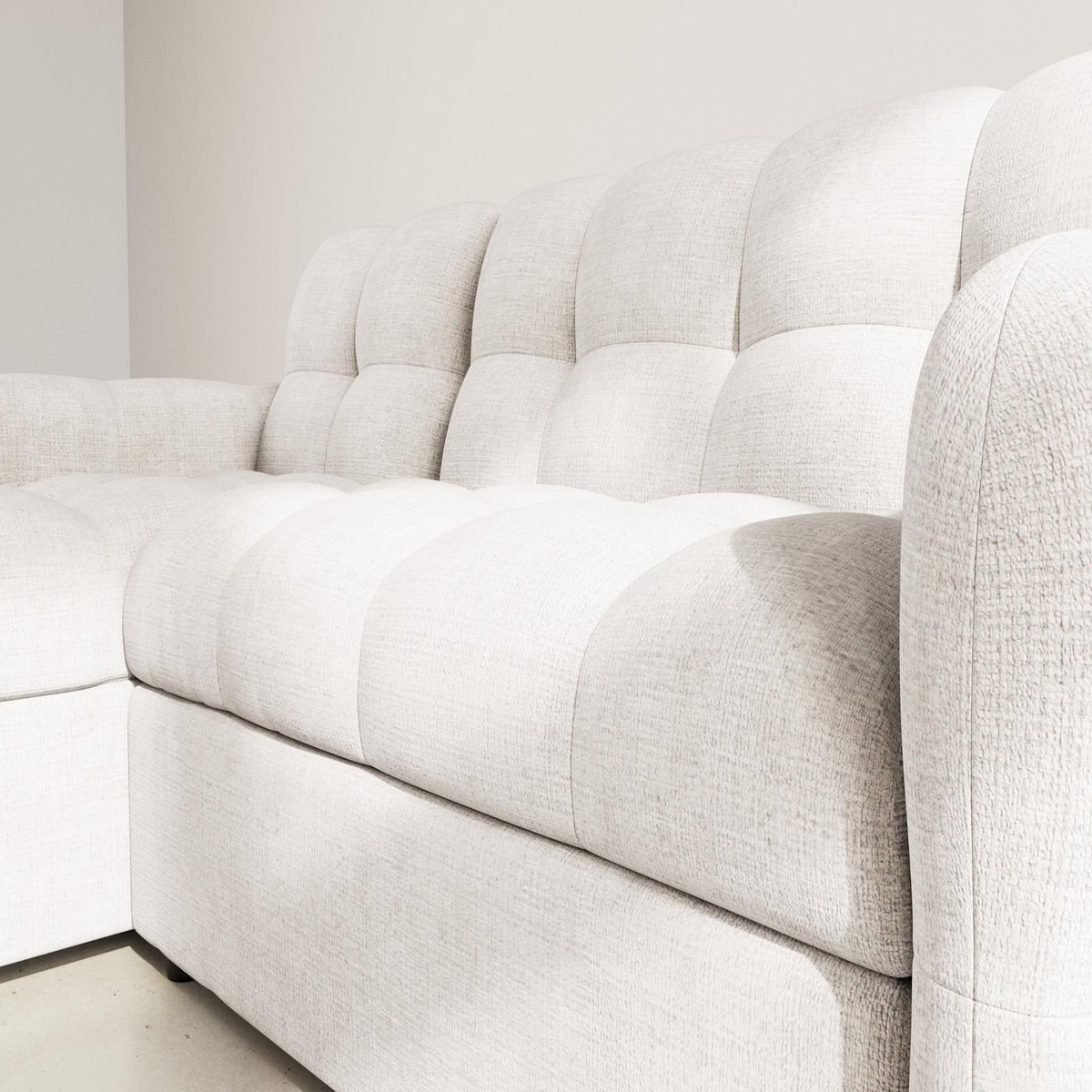 BEST MOBILIER Octave - canapé d'angle réversible 4 places convertible avec coffre en velours texturé