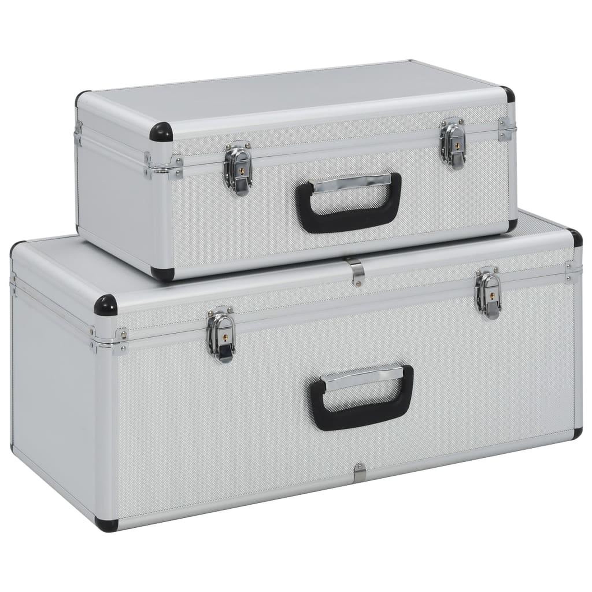 VIDAXL Boîtes de rangement 2 pcs Argente Aluminium