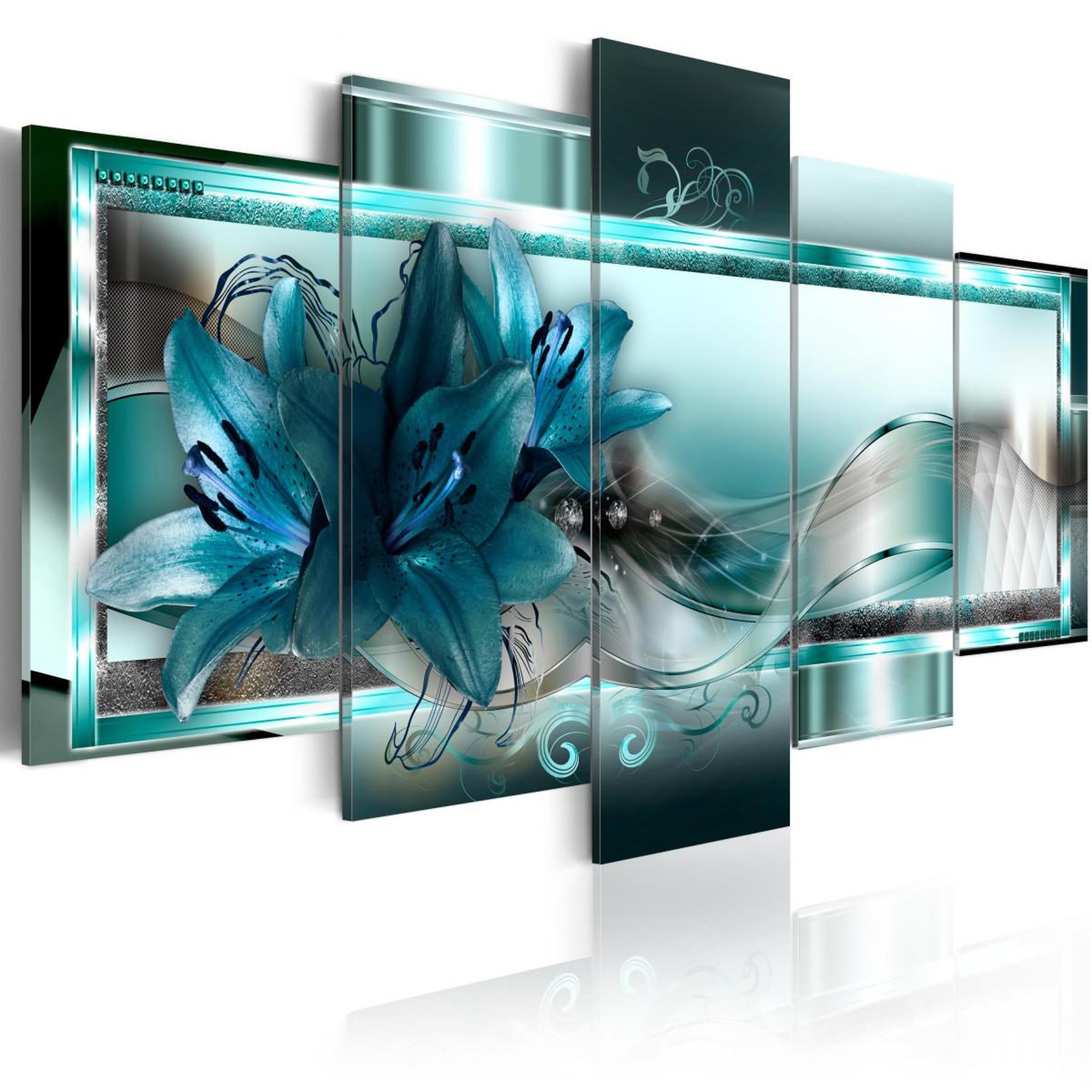 Paris Prix Tableau imprimé  sky blue lilies. Coloris disponibles : Multicolore