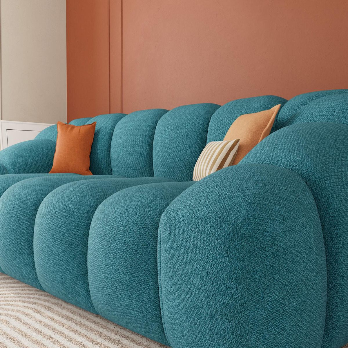 LISA DESIGN Ava - canapé 3 places en velours texturé