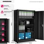 Voir la diapositive 6 : tectake Armoire de classement en métal en acier lâqué époxy noir