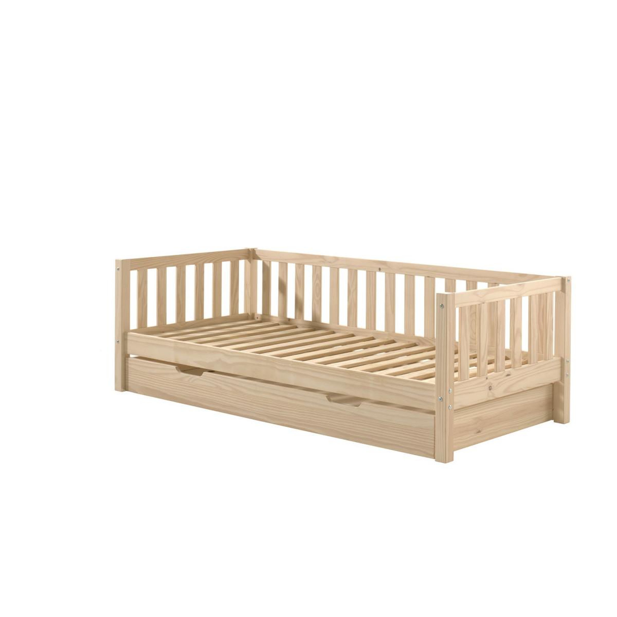 Voir la diapositive 6 : Paris Prix Pack - lit capitaine enfant & tiroir  fritz  90x200cm naturel
