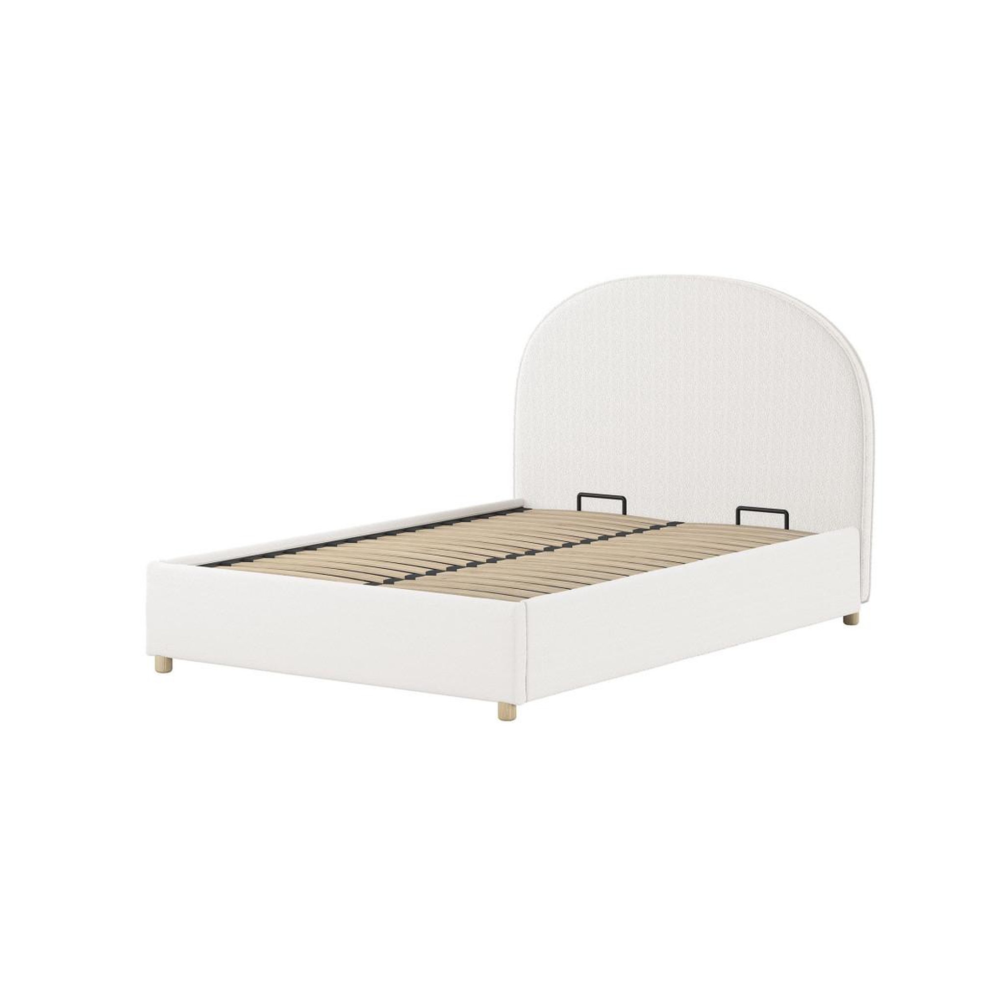 Voir la diapositive 2 : Paris Prix Pack - lit coffre adulte & 2 poufs  moon  140x200cm blanc