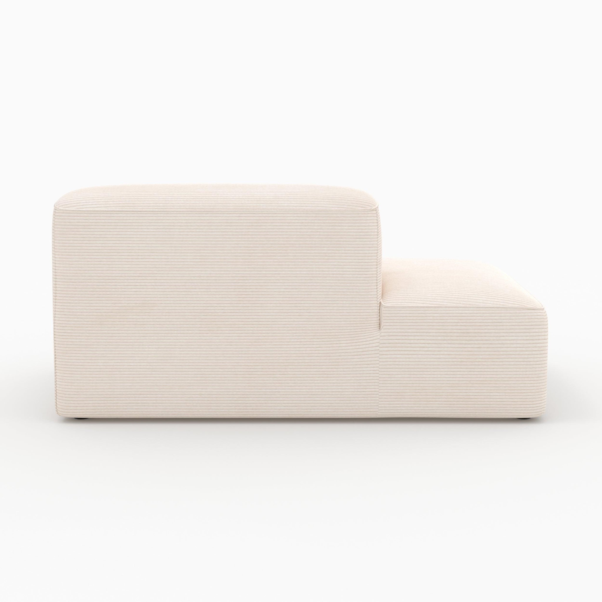 Voir la diapositive 5 : MAISON PAVANE Méridienne dossier à droite pour canapé modulable en velours blanc-mina