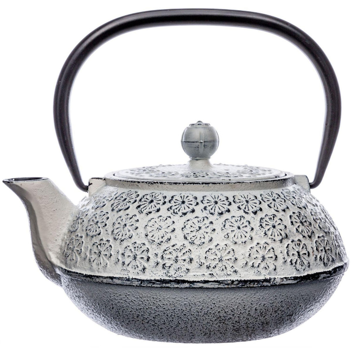 SECRET DE GOURMET Théière en fonte vintage Folk - 1000 ml - Blanc