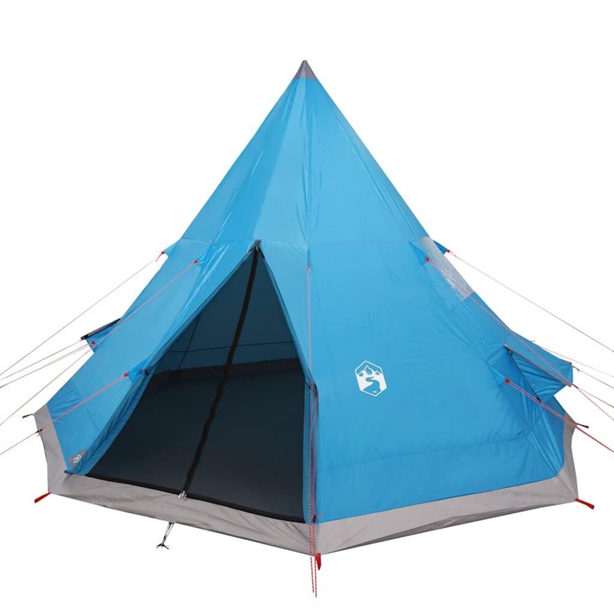 VIDAXL Tente de camping tipi 4 personnes bleu impermeable