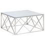 Voir la diapositive 2 : VIDAXL Table basse argente acier inoxydable et verre trempe