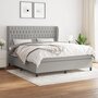 Voir la diapositive 1 : VIDAXL Sommier a lattes de lit avec matelas Gris clair 180x200cm Tissu