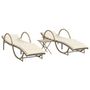 Voir la diapositive 2 : VIDAXL Chaises longues lot de 2 avec table beige resine tressee
