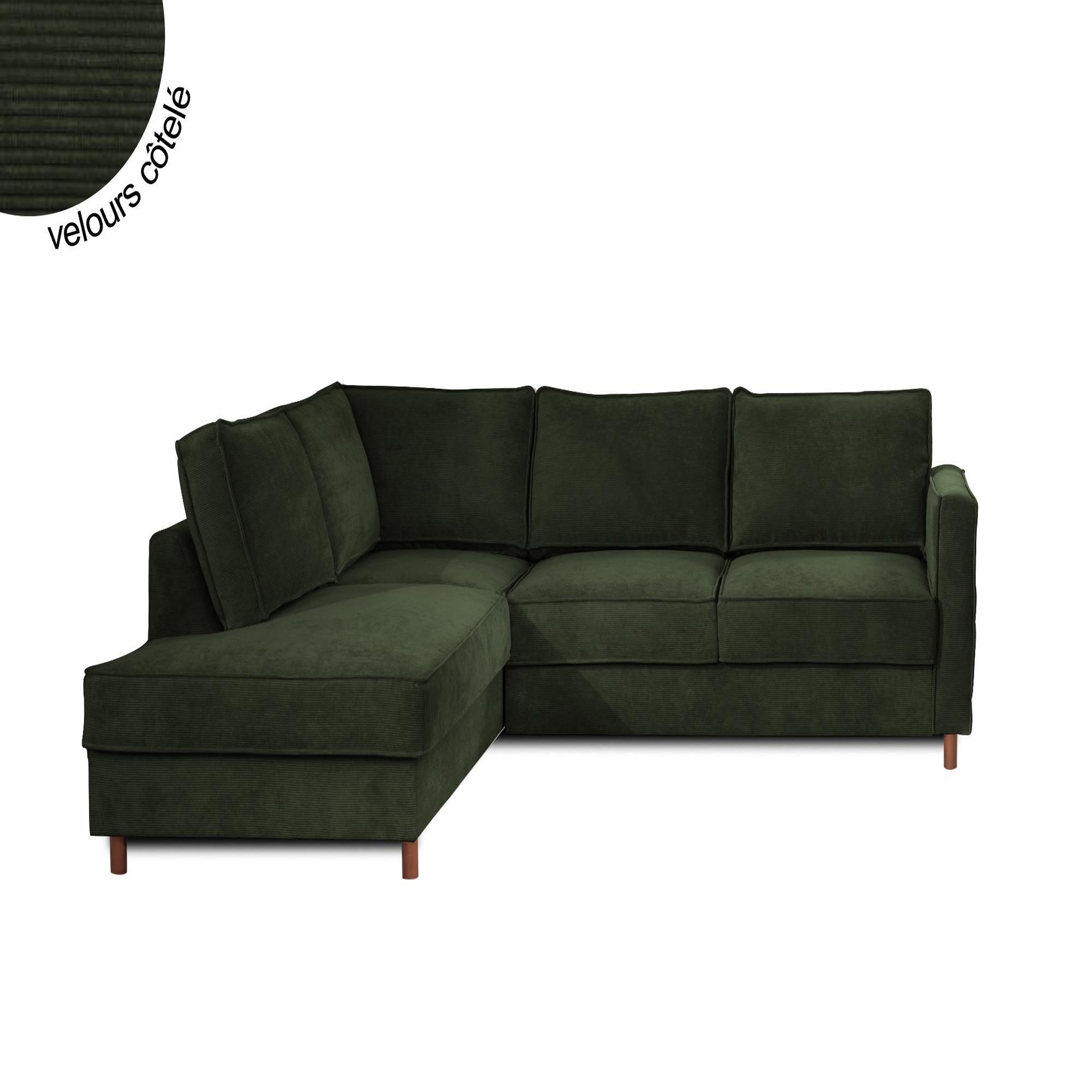Voir la diapositive 6 : LISA DESIGN Jake - canapé d'angle gauche - convertible - 5 places - en velours côtelé