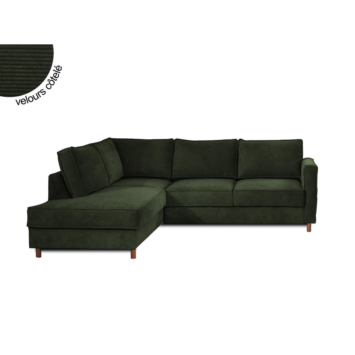 LISA DESIGN Jake - canapé d'angle gauche - convertible - 5 places - en velours côtelé