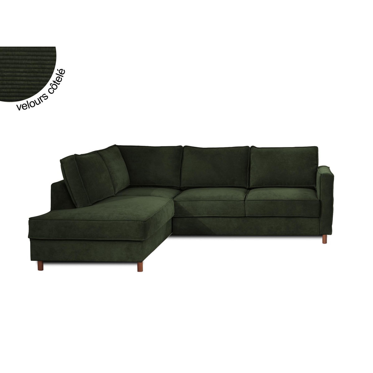 LISA DESIGN Jake - canapé d'angle gauche - convertible - 5 places - en velours côtelé