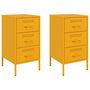Voir la diapositive 2 : VIDAXL Tables de chevet 2 pcs jaune moutarde 36x39x68 cm acier