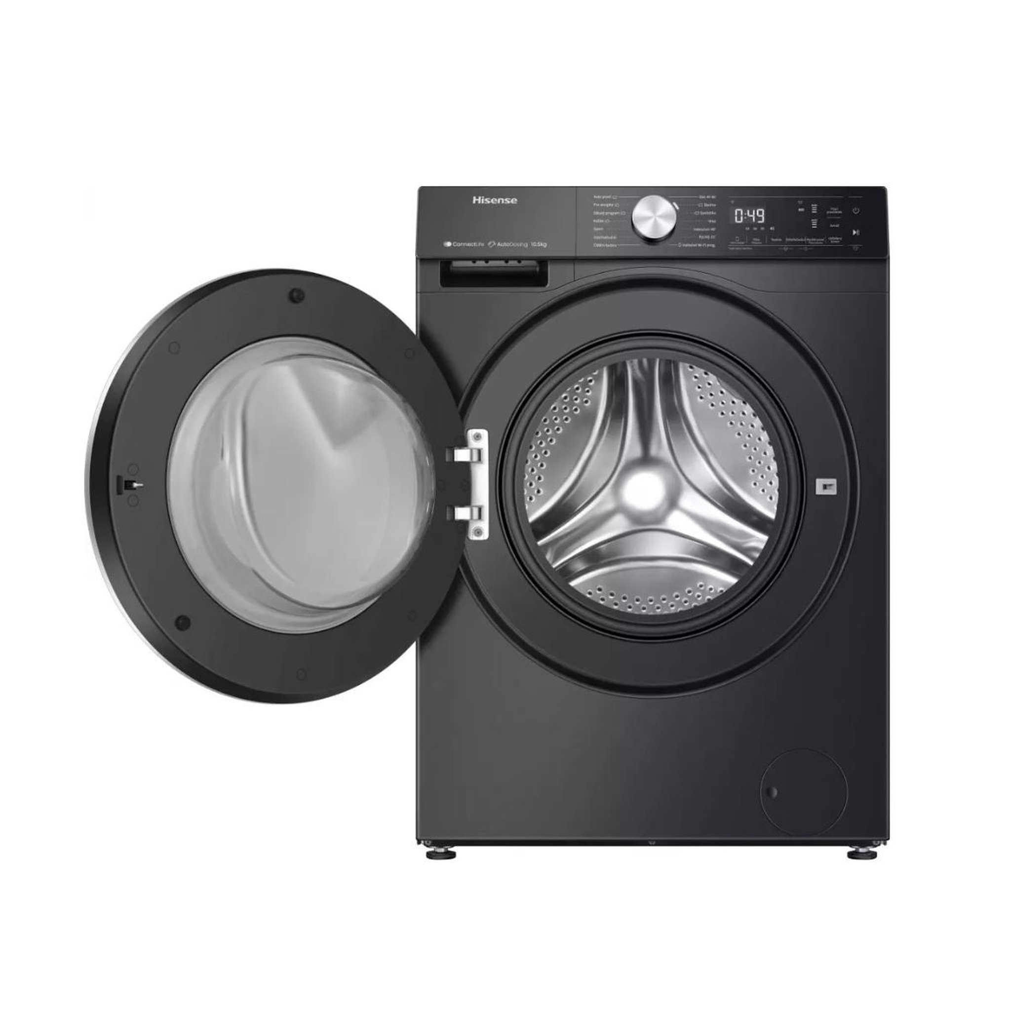 Voir la diapositive 4 : Hisense Lave-linge frontal 10.5 kg 1400 tours/min noir - wf5s1045bb