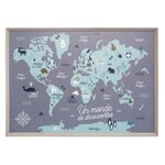 Atmosphera Kids Tableau pour Enfant  Carte du Monde  50x70cm Bleu