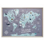 Voir la diapositive 1 : Atmosphera Kids Tableau pour Enfant  Carte du Monde  50x70cm Bleu